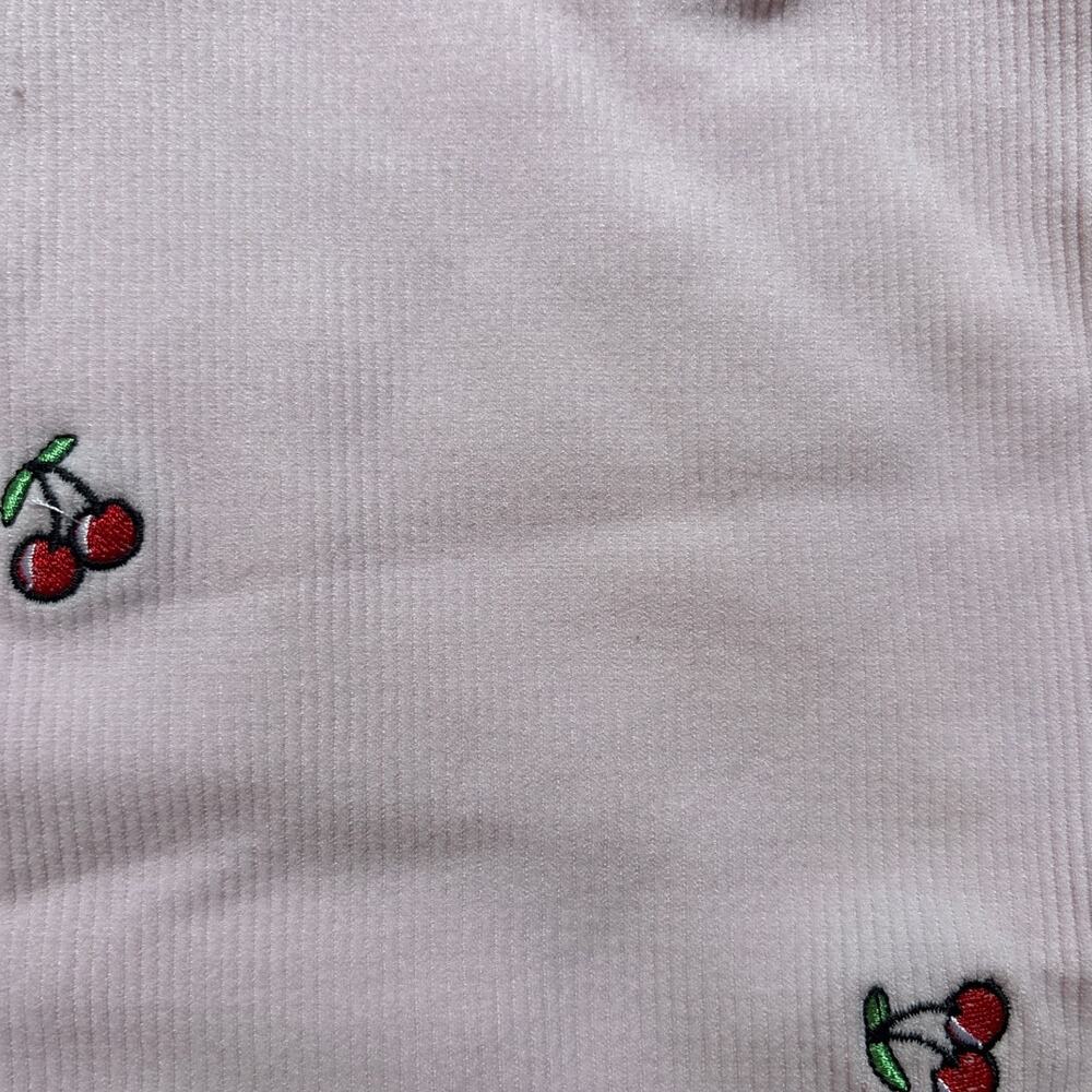 Basics light pink ribbed cherry adjustable spaghetti strap tank top SIZE XS - Picture 3 of 5